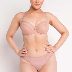 NEW Curvy Kate Eye Spy Balcony Bra 38F NWT Blush Pink Nude Sheer Large Bust